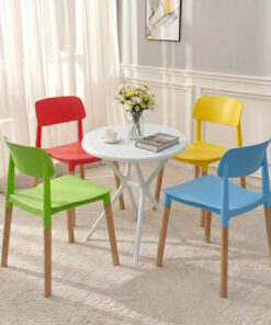 Bộ Bàn Ghế Cafe Nhựa Tròn 4 Ghế 3022 1 Bàn 3025