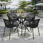 Bộ Bàn Ghế Cafe Nhựa Tròn 4 Ghế Nhựa Chân Sắt BBCF80 bo ban ghe cafe nhua tron 4 ghe dep BBCF205 6