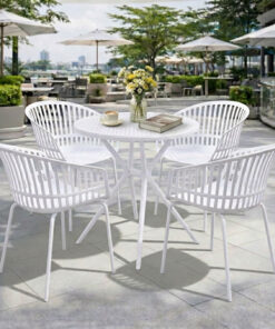 Bộ Bàn Ghế Cafe Nhựa Tròn 4 Ghế 3032 1 Bàn 3025