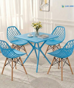 Bộ Bàn Ghế Cafe Nhựa Vuông 4 Ghế 3012B 1 Bàn 3024
