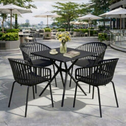 Bộ Bàn Ghế Cafe Vuông 4 Ghế 3032 1 Bàn 3024