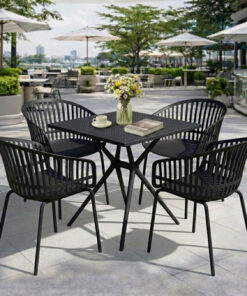 Bộ Bàn Ghế Cafe Vuông 4 Ghế 3032 1 Bàn 3024