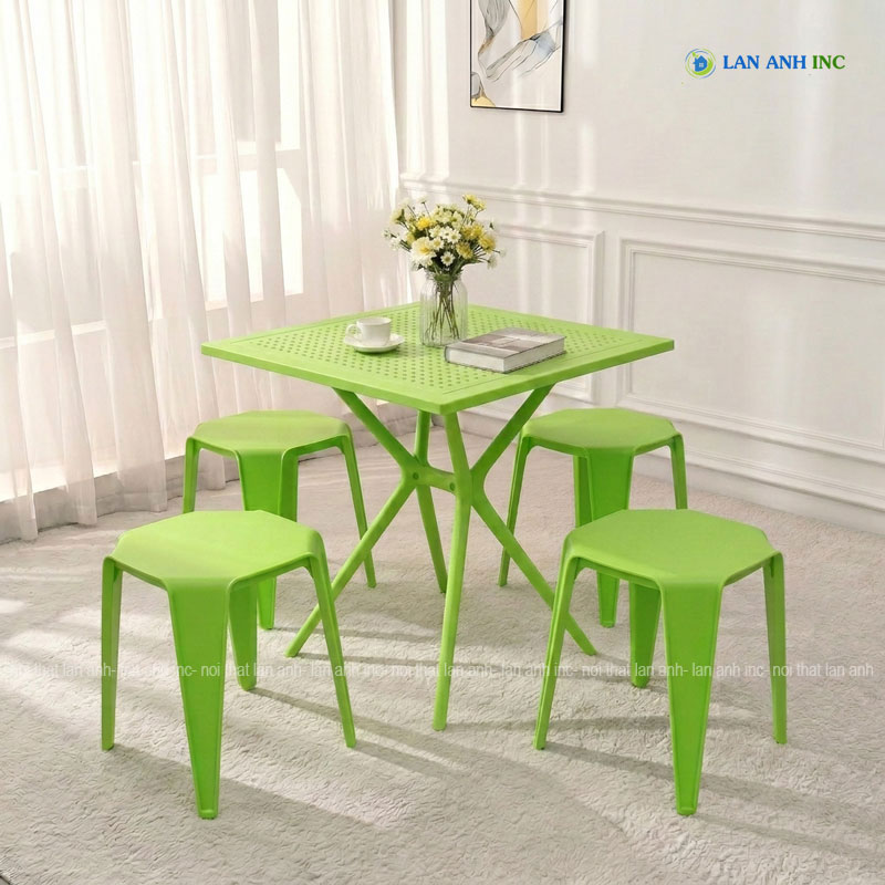 Bộ bàn ghế cafe vuông 4 ghế đôn nhựa đúc đẹp hiện đại BBCF54 màu trắng. Bộ bàn ghế cafe vuông 4 ghế đôn nhựa đúc đẹp hiện đại BBCF54 màu trắng.