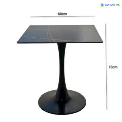 Bàn Cafe Vuông Chân Sắt Mặt Gỗ Giả Đá BDP252