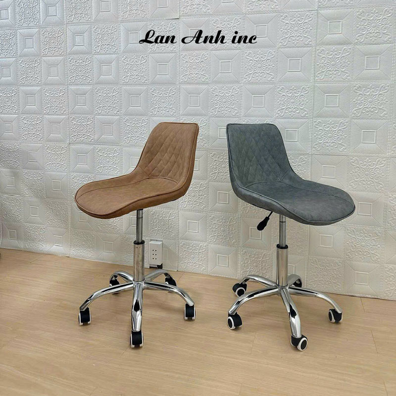 Ghế bọc da chân sắt xoay đẹp hiện đại GCX02 có chiều cao mặt ngồi 45-55cm.