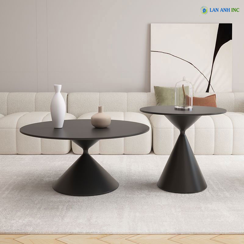 Bàn cafe, bàn sofa, bàn ban công, bàn đầu giường mặt đá chân sắt phong cách Bắc Âu đẹp hiện đại BST2501