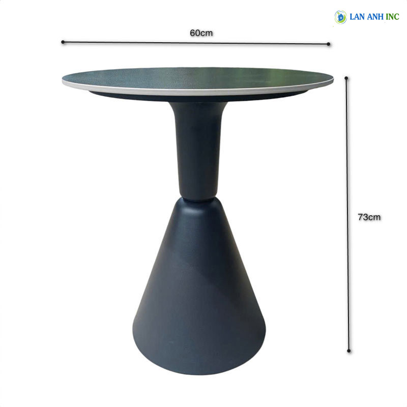 Kích thước bàn cafe chân sắt mặt đá tròn đẹp hiện đại BST2502