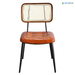 Ghế Cafe Tựa Lưng Mắt Cáo Mặt Nệm Chân Sắt LASK26