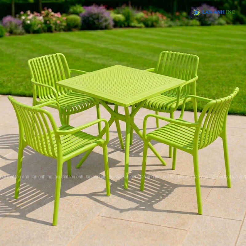 Bộ Bàn cafe, bàn ăn nhựa vuông cao đẹp BBCF145 Bộ Bàn cafe, bàn ăn nhựa vuông cao đẹp BBCF145