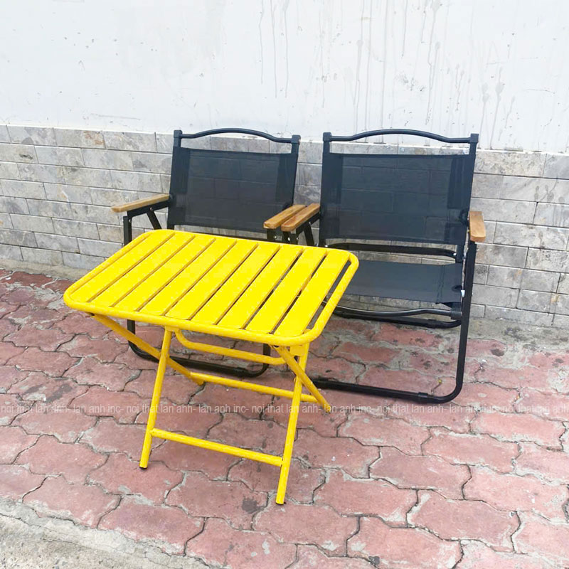 Bộ bàn ghế cafe sắt 2 ghế xếp gọn ngoài trời đẹp giá rẻ BBGX06