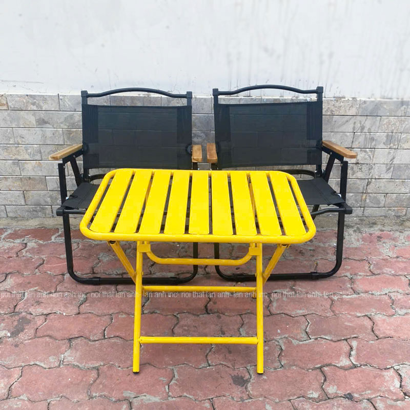 Bộ bàn ghế cafe BBGX06 xếp ngoài trời mini 1 bàn 2 ghế