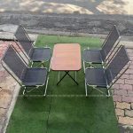 bo ban ghe xep cafe inox mini gia re BBGX09 3