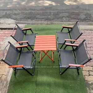 Bộ bàn ghế cafe sắt 4 ghế xếp gọn ngoài trời đẹp giá rẻ BBGX08