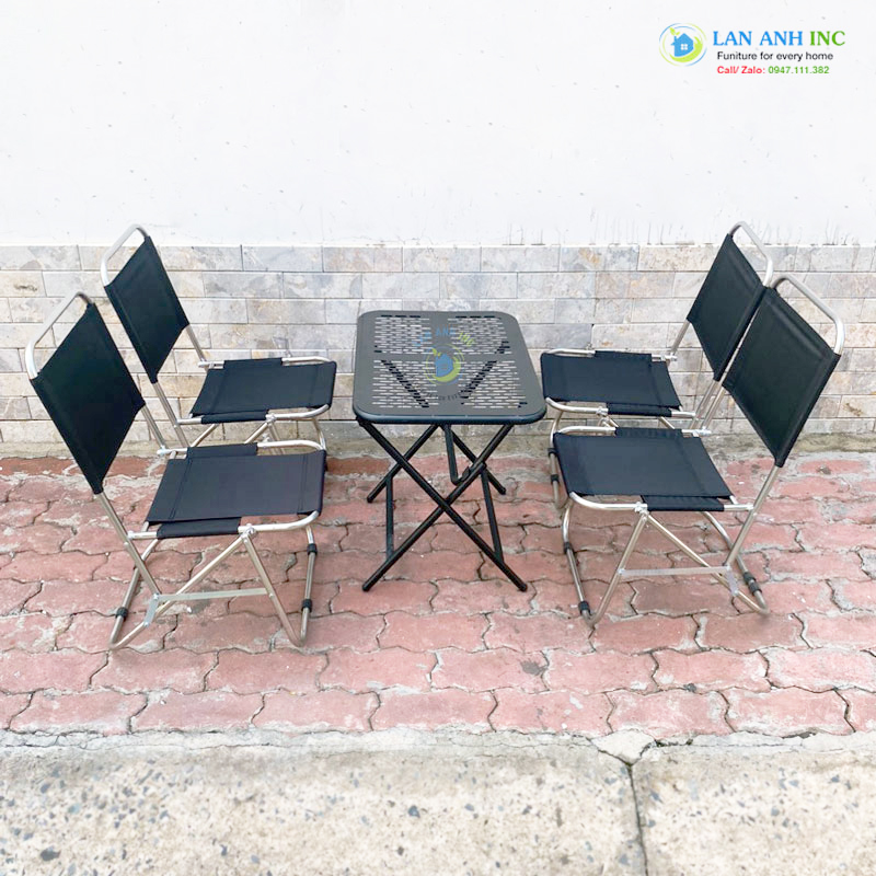 Bộ bàn ghế cafe xếp inox vải bố lưng thấp cafe câu cá dã ngoại mini giá rẻ Bộ bàn ghế cafe xếp inox vải bố lưng thấp cafe câu cá dã ngoại mini giá rẻ