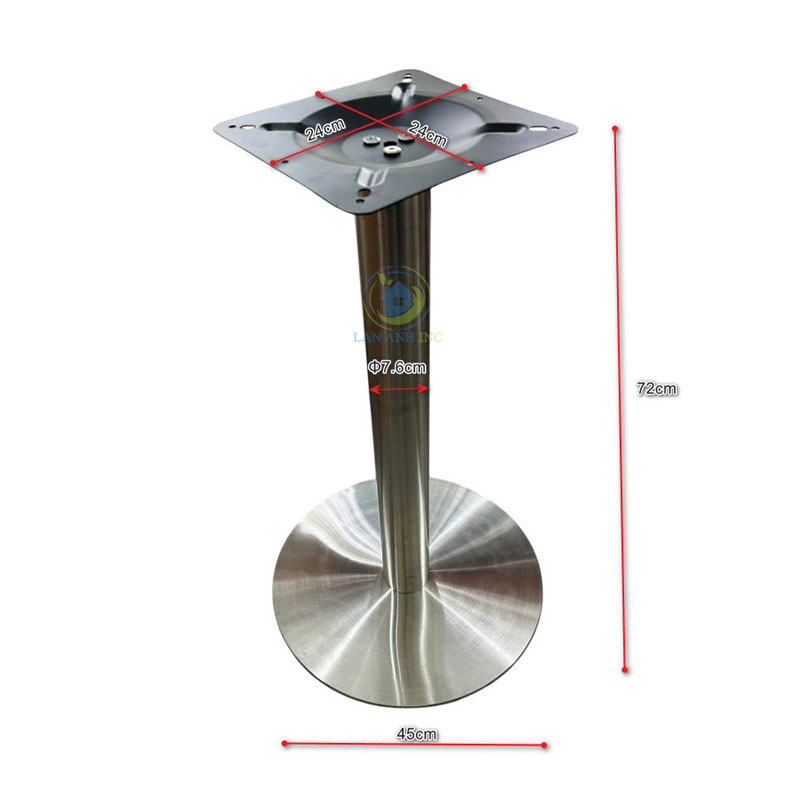 Chân Bàn Inox Tròn LACB03 kich thuoc chan ban cafe inox lacb03
