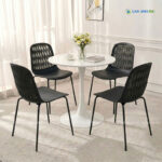 Bộ bàn ghế cafe hiện đại BBCF106 bo ban ghe caf mat nhua chan sat dep BBCF178 10