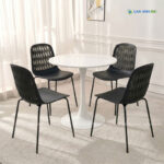Bộ bàn ghế cafe hiện đại BBCF106 bo ban ghe caf mat nhua chan sat dep BBCF178 2