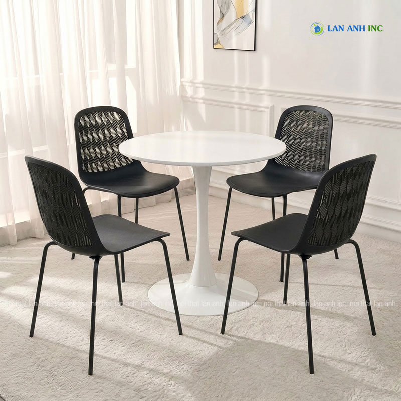 Bộ bàn ghế cafe tròn 4 ghế nhựa đúc nguyên khối đẹp hiện đại Bộ bàn ghế cafe tròn 4 ghế nhựa đúc nguyên khối đẹp hiện đại