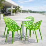 Bộ bàn ghế cafe nhựa đúc ngoài trời BBCF112