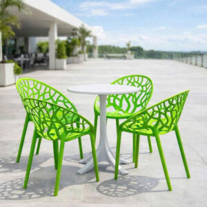 Bộ bàn ghế cafe nhựa đúc ngoài trời BBCF112