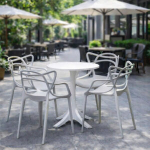 Bộ bàn ghế nhựa đúc ngoài trời đẹp hiện đại BBCF114