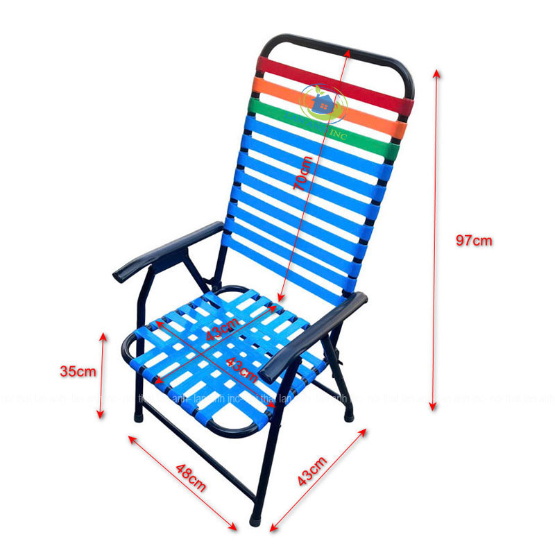 Kích thước ghế xếp sắt đan dây nhựa Kích thước ghế xếp sắt đan dây nhựa