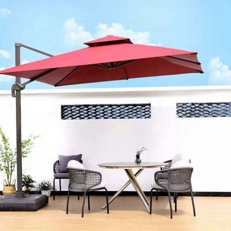 Ô dù LAO6004 lệch tâm che nắng màu đỏ.