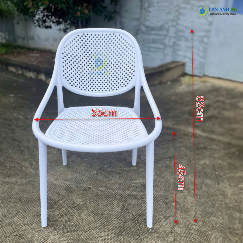 Kích thước ghế nhựa đúc nguyên khối xếp chồng. Kích thước ghế nhựa đúc nguyên khối xếp chồng.