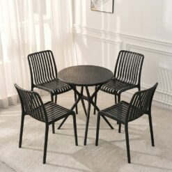 Bộ bàn ghế cafe nhựa đúc hiện đại 4 ghế 3045 1 bàn 3025