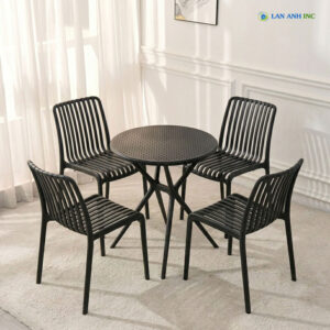 Bộ bàn ghế cafe nhựa đúc hiện đại BBCF119