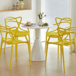 Bộ bàn tròn sắt 4 ghế nhựa đúc BBCF120