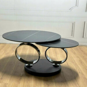 Bàn Trà Xoay Chân Mạ Titan