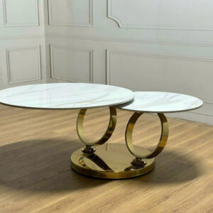 Bàn Trà Xoay Chân Vàng