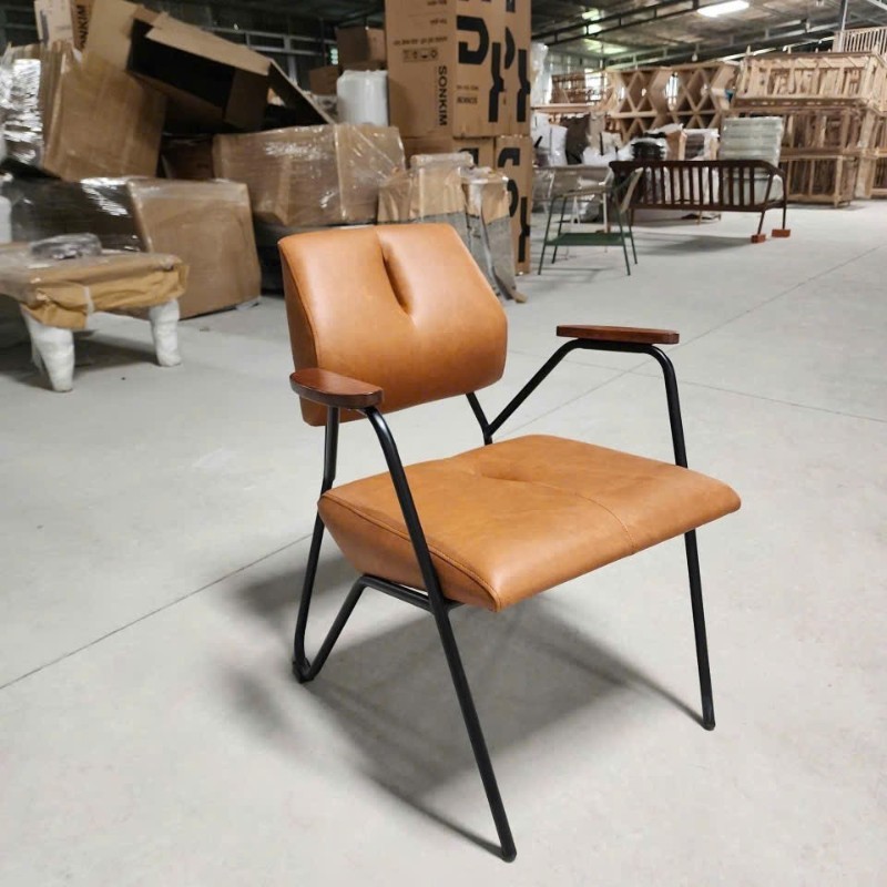 Ghế cafe lask30 chân sắt mặt nệm si màu da bò. Ghế cafe lask30 chân sắt mặt nệm si màu da bò.