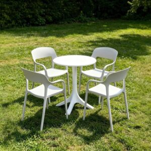 Bộ bàn ghế cafe nhựa đúc nguyên khối BBCF142