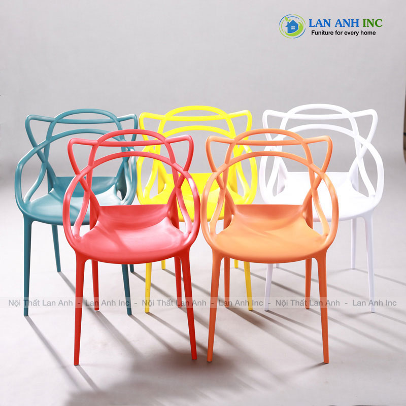 Ghế nhựa cafe bàn ăn văn phòng đúc nguyên khối xếp chồng đẹp hiện đại LAD3008