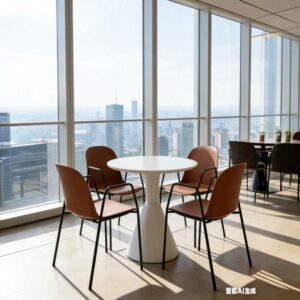 Bộ bàn ghế cafe sắt tròn 4 ghế nhựa đúc cao cấp BBCF141