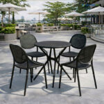 bo ban ghe cafe nhua tron 4 ghe dep BBCF155 1