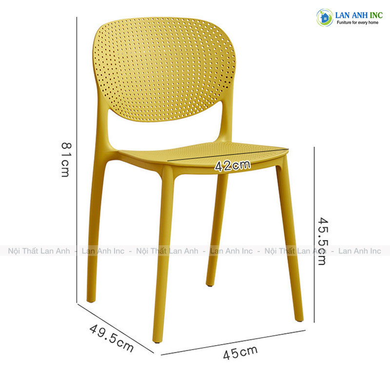 Kích thước ghế nhựa đúc xếp chồng LAD3002. Kích thước ghế nhựa đúc xếp chồng LAD3002.